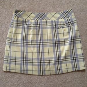 Women's Sport Athletic Skirt SKORT Yellow Plaid